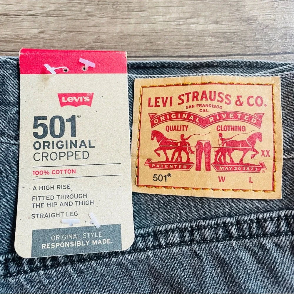 Levi’s 501 Original Cropped Black Jeans 32x26 NWT NEW! Unisex